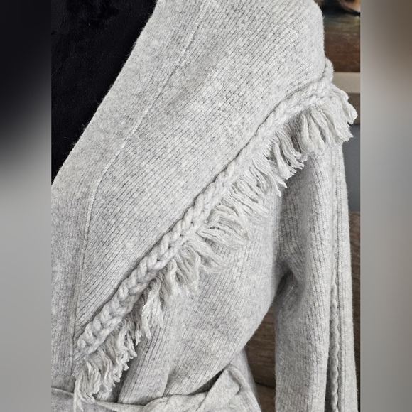 WHBM Fringe Belted Cardigan Sz M - Picture 9 of 9